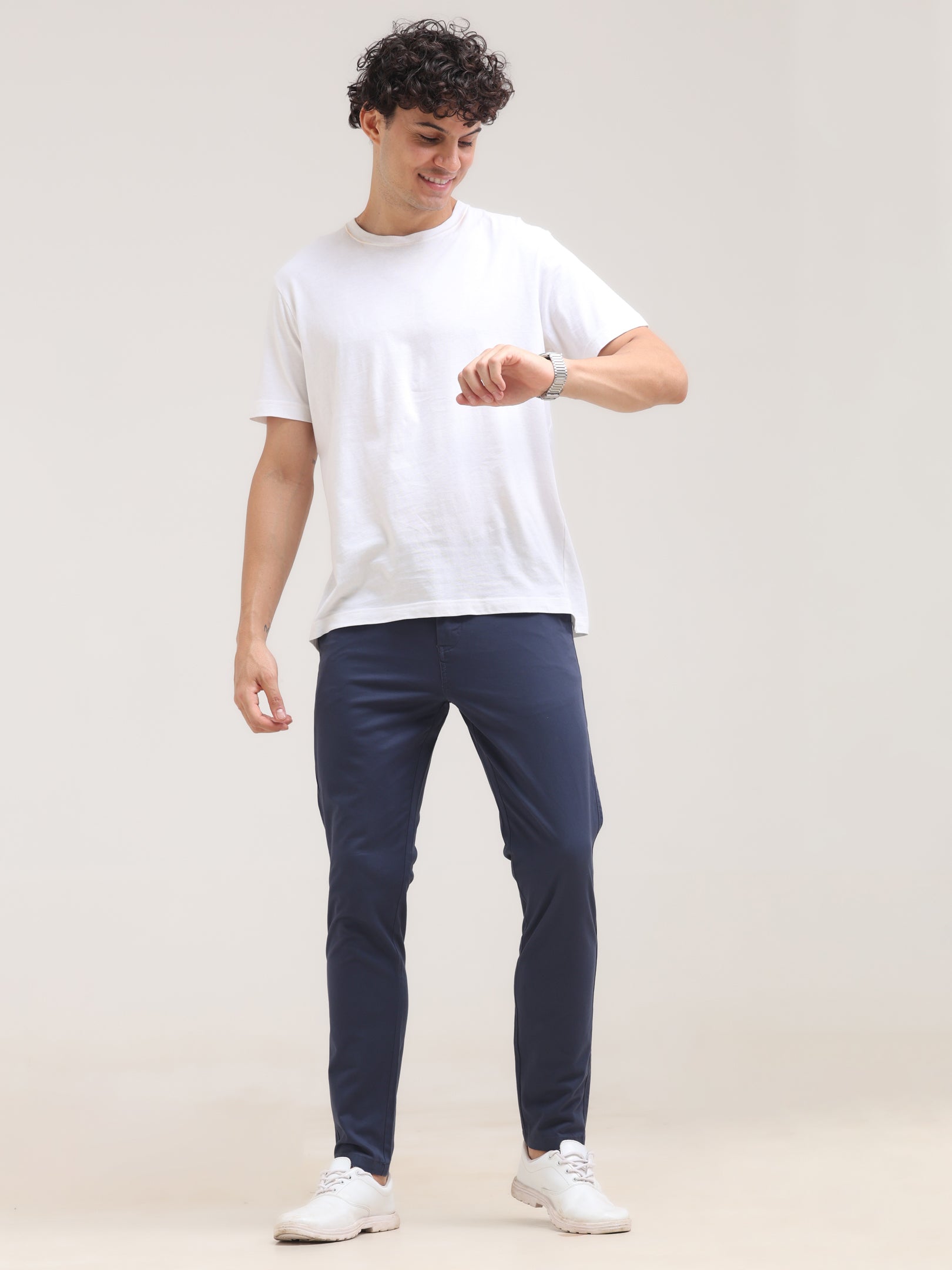 Indigo Dye Ankle Fit Cotton Pant