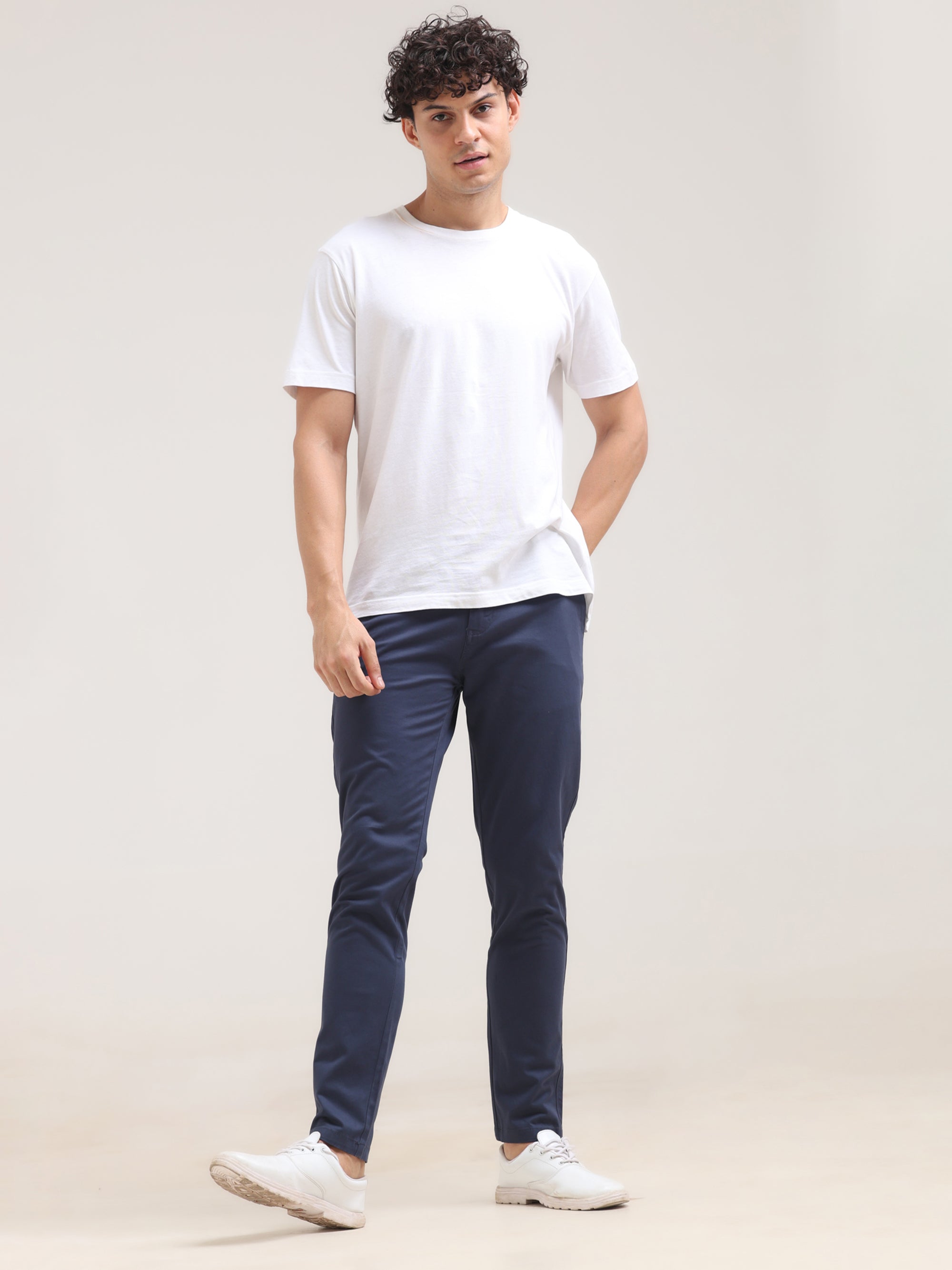 Indigo Dye Ankle Fit Cotton Pant