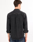 Relaxed Fit Black Denim Shirt
