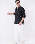 Relaxed Fit Black Embroidery Shirt