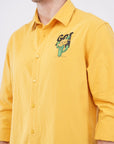 Golden Yellow Relaxed Fit Printed Shirt