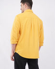 Golden Yellow Relaxed Fit Printed Shirt