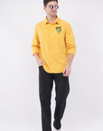 Golden Yellow Relaxed Fit Printed Shirt