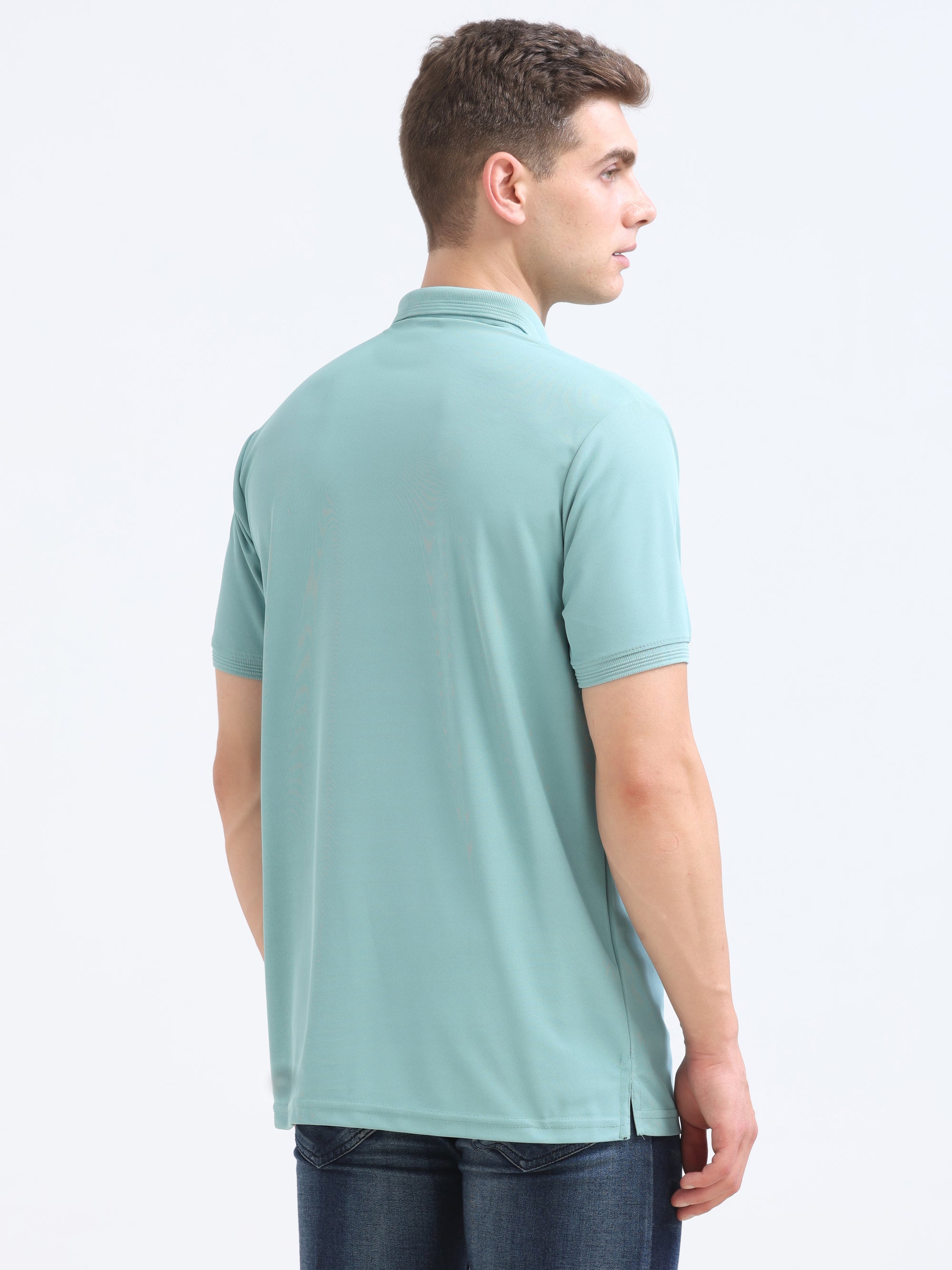 Green Solid Polo Tshirt