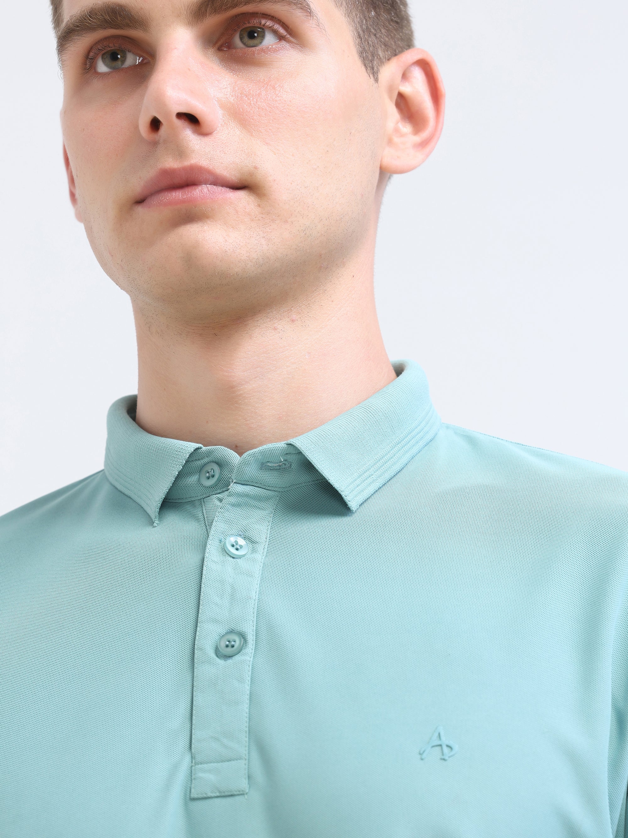 Green Solid Polo Tshirt