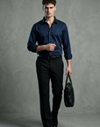 Navy Blue Flex Slim Fit Lycra Shirt