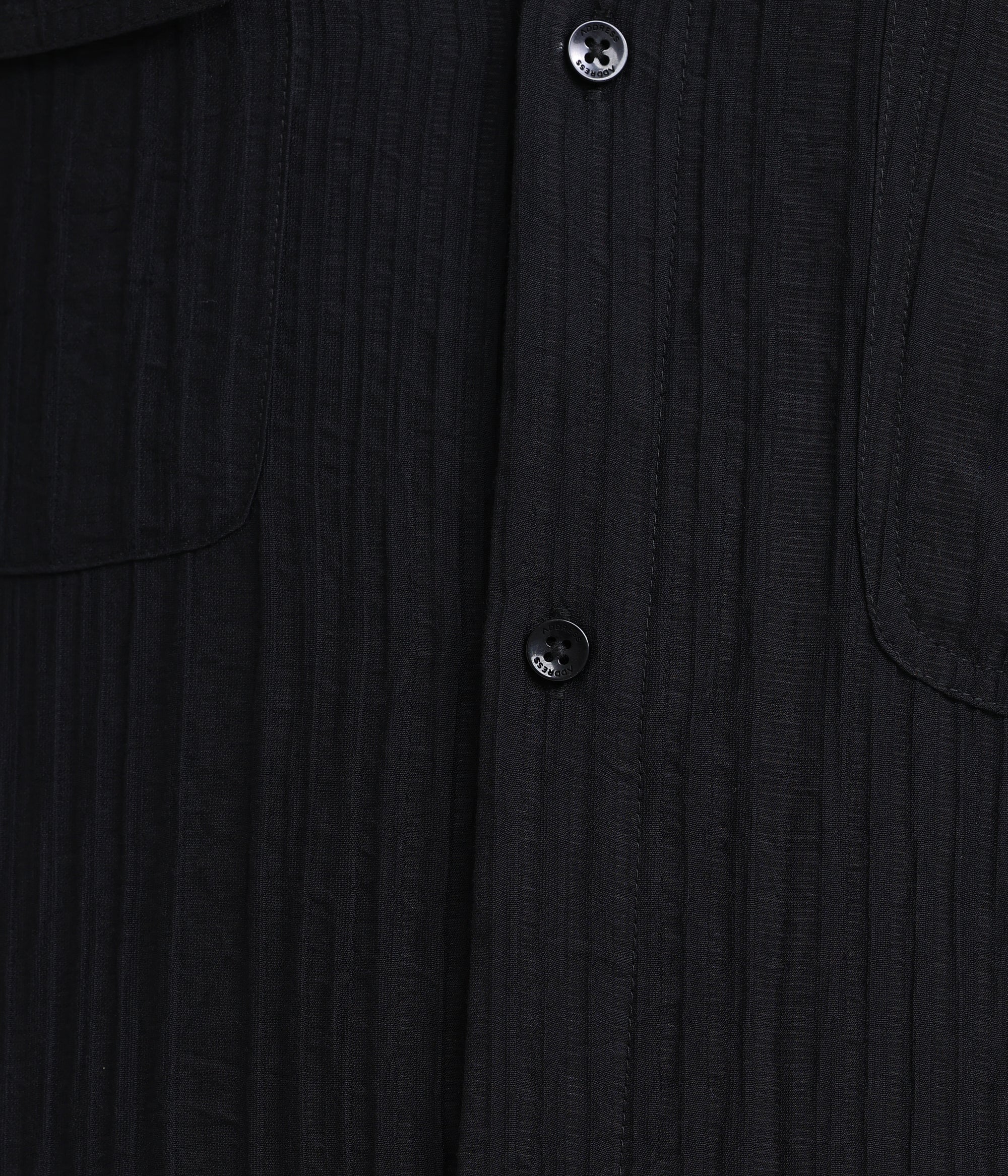 Night Shadow: Solid Black Oversized Half Sleeve Double Pocket Shirt