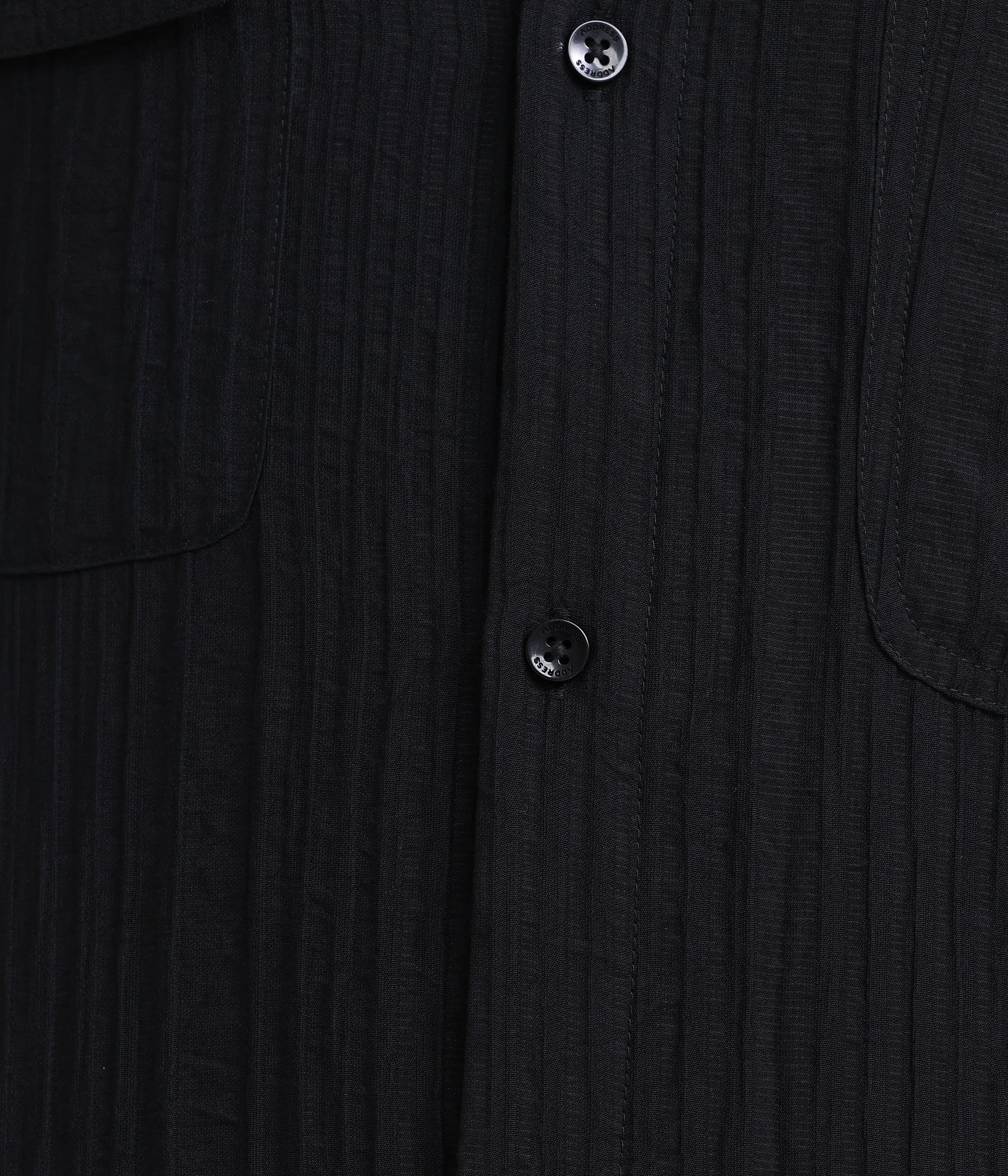 Night Shadow: Solid Black Oversized Half Sleeve Double Pocket Shirt