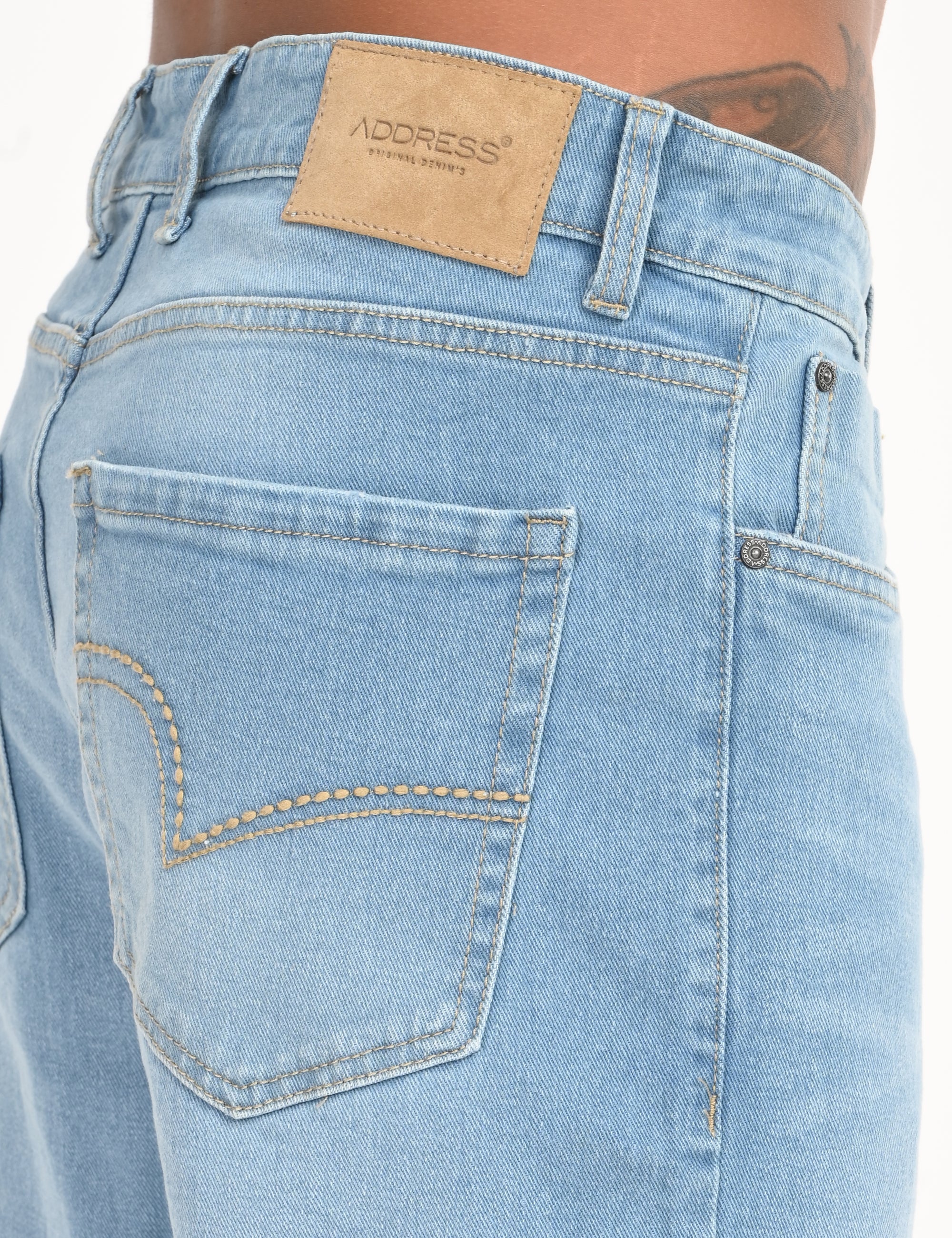 Straight Fit Blue Denim Pants