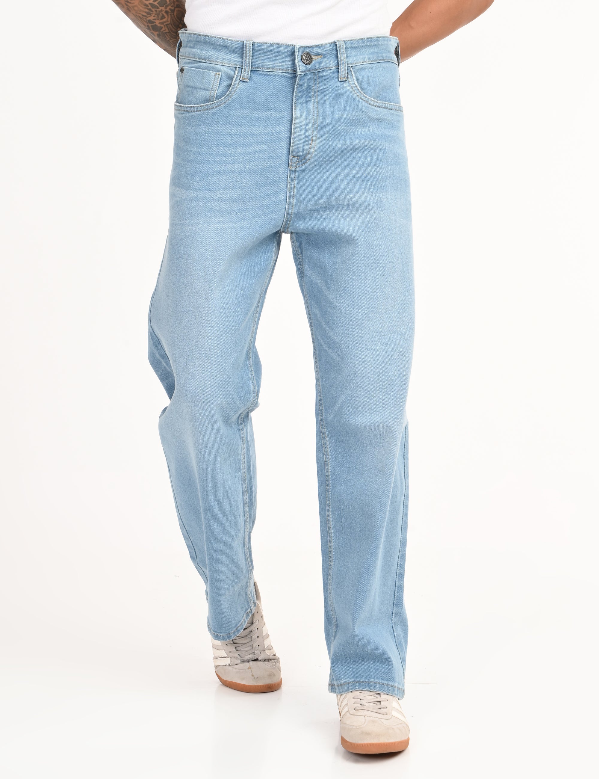 Straight Fit Blue Denim Pants