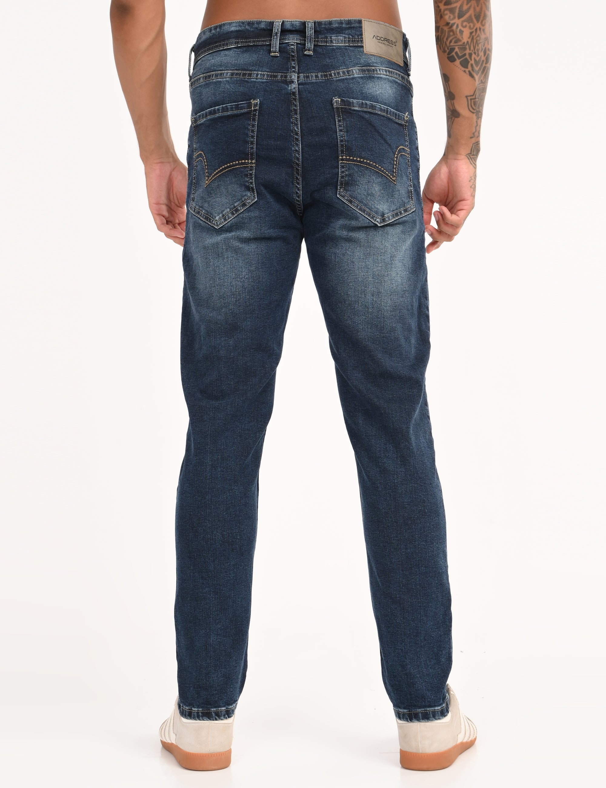 Comfort Fit Dark Blue Denim Pants