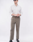 Korean 2 Pleat Olive Formal Pants
