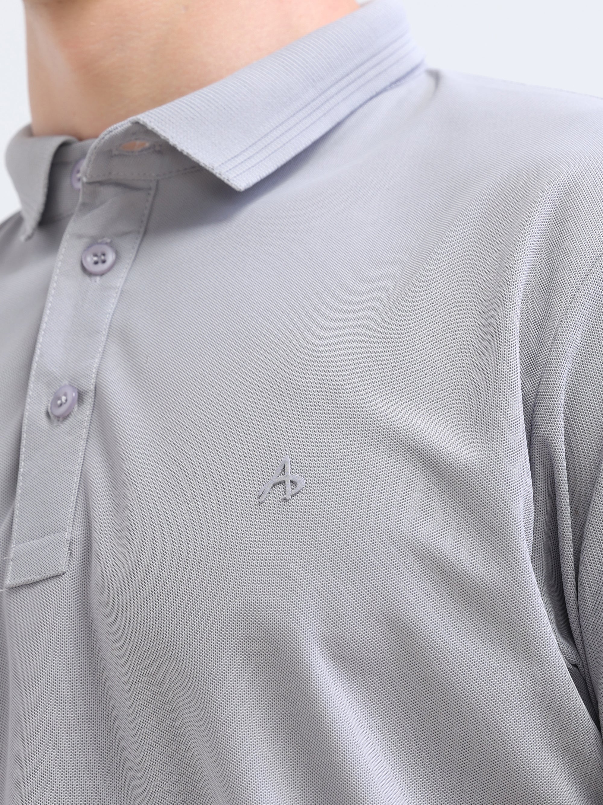 lt Grey Solid Polo Tshirt