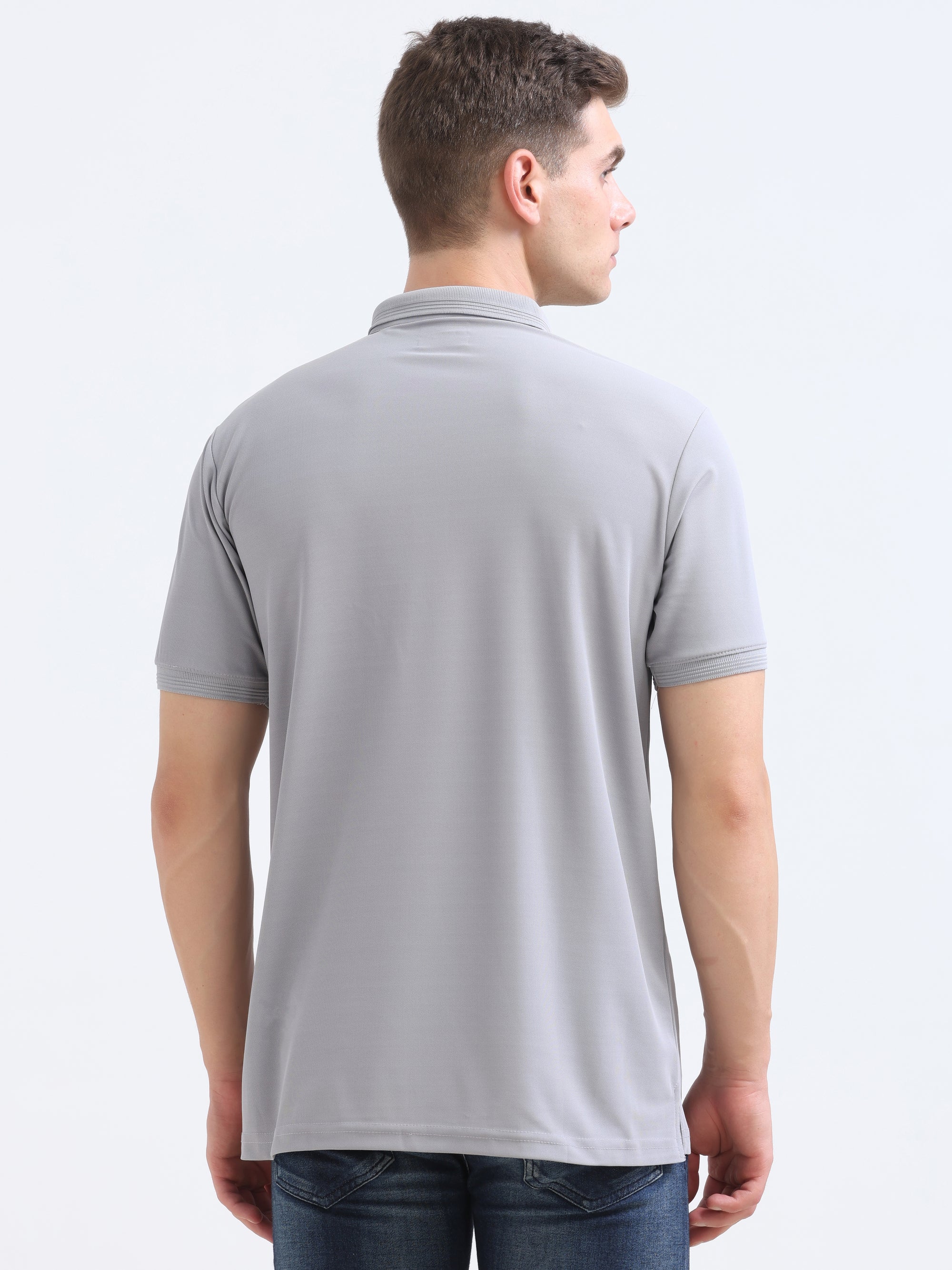 lt Grey Solid Polo Tshirt