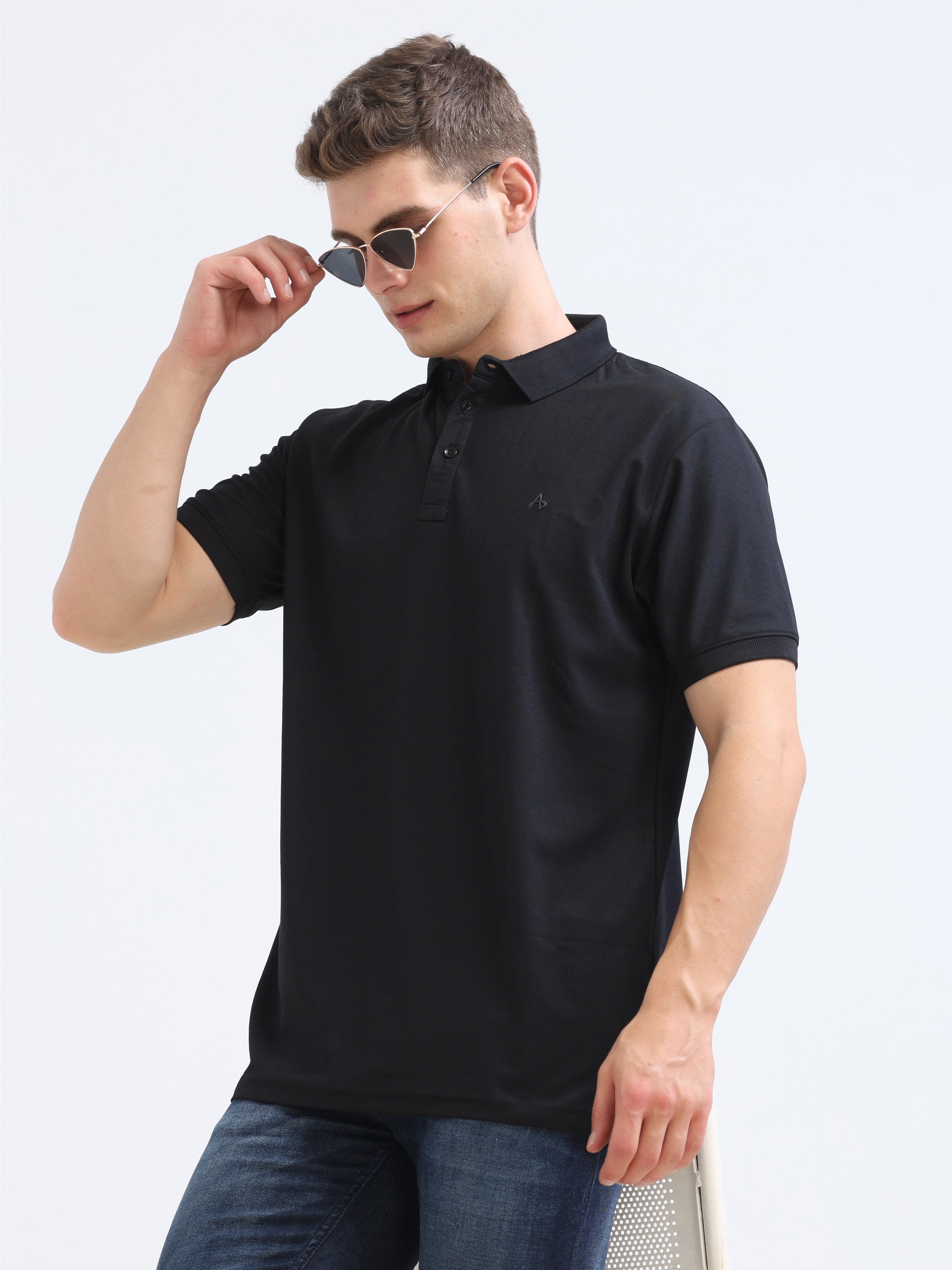 Black Solid Polo Tshirt – Address Apparels