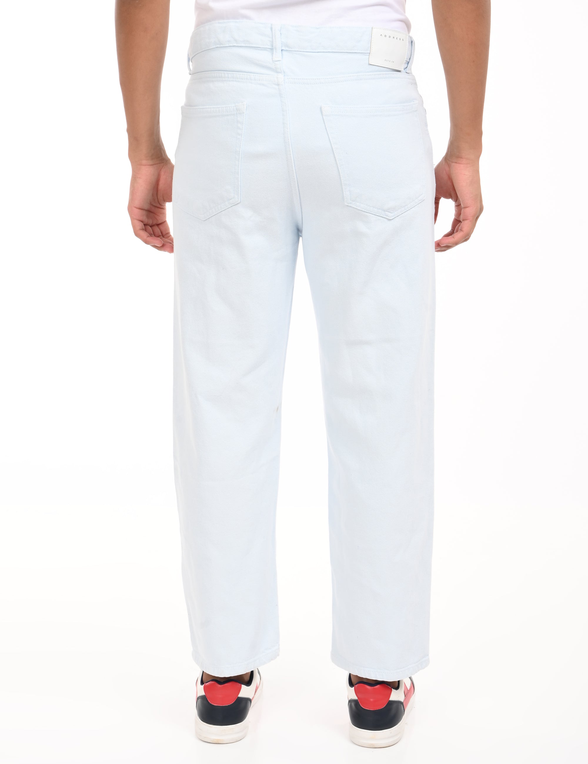 Straight Fit Ice Blue Denim Pants