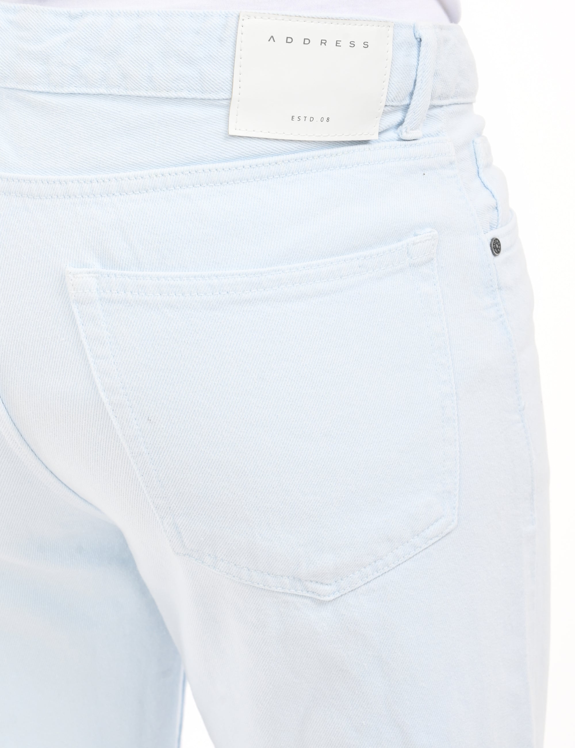 Straight Fit Ice Blue Denim Pants