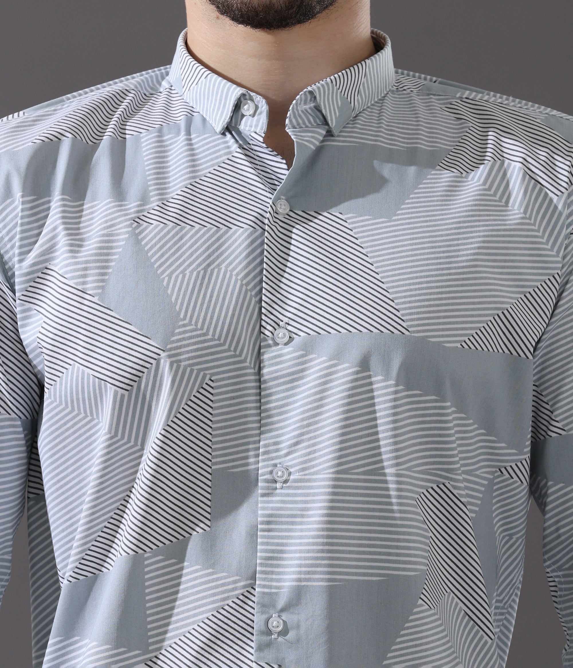 Sleek Silver Storm Slim Fit Shirt
