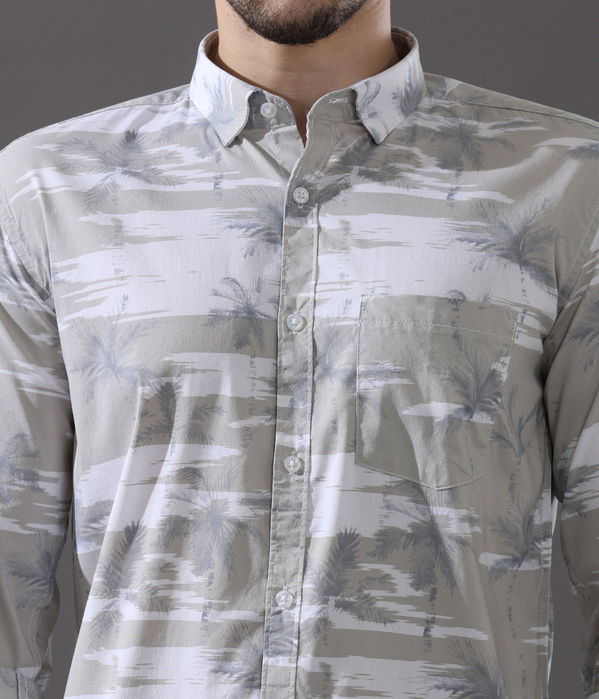 Serene Grey Slim Fit Shirt