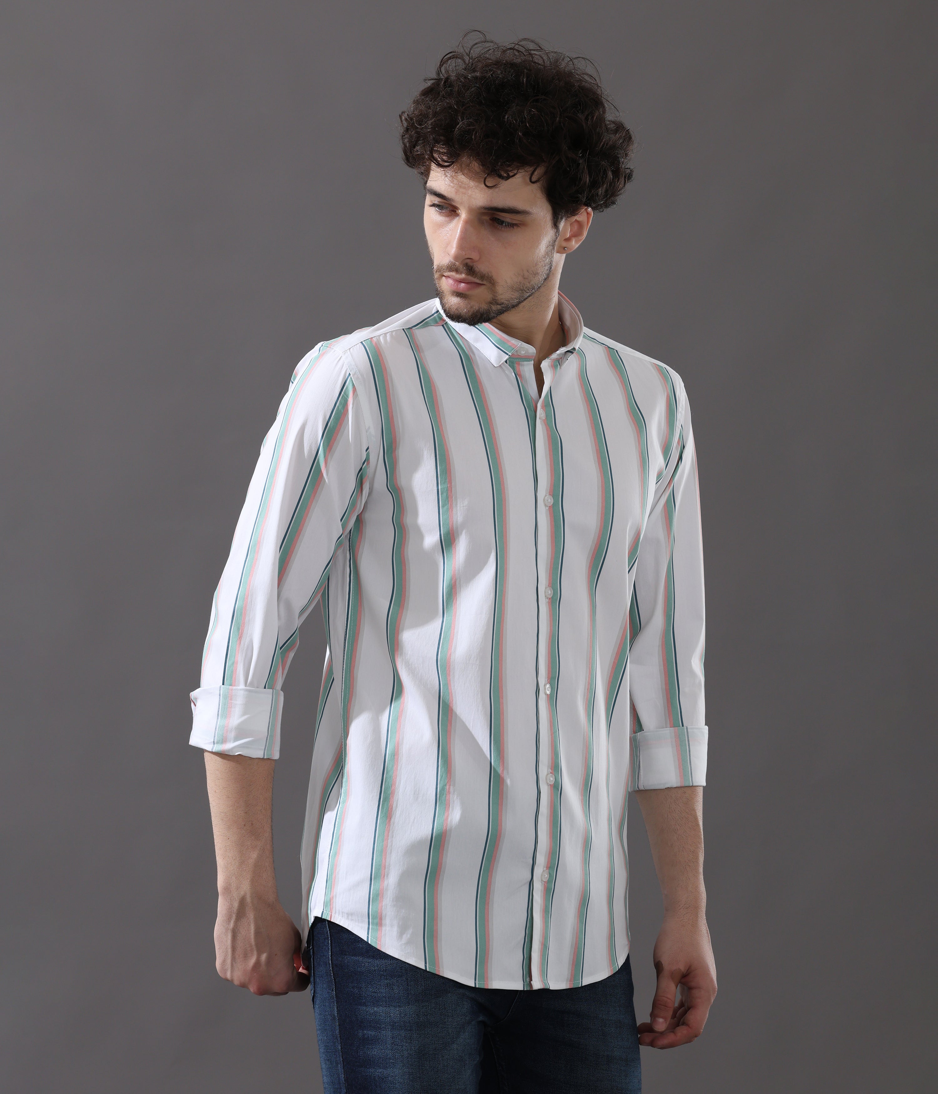 Tropical Green Stripes Shirt