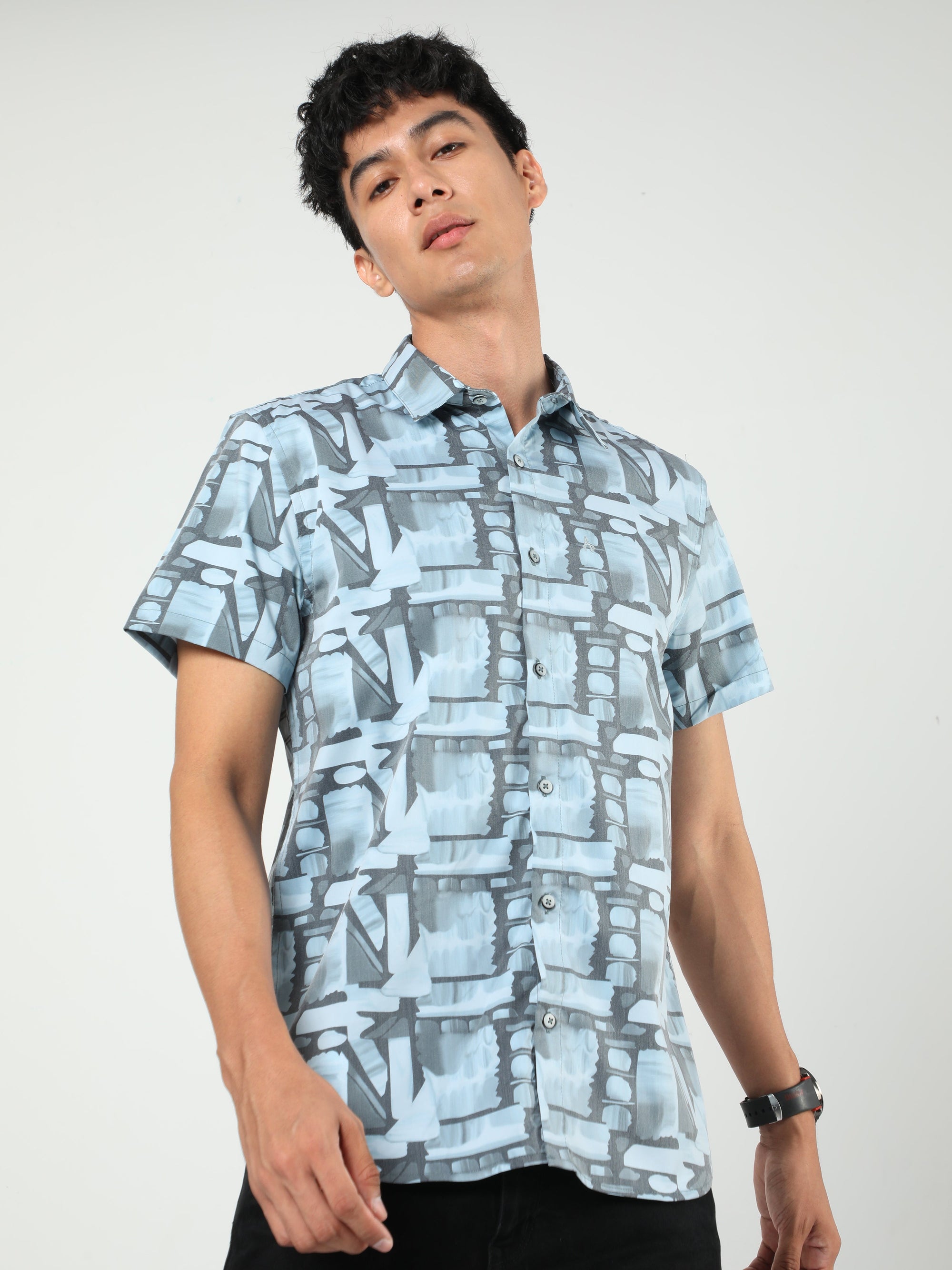 Chiton Bluebell Printed Shirts