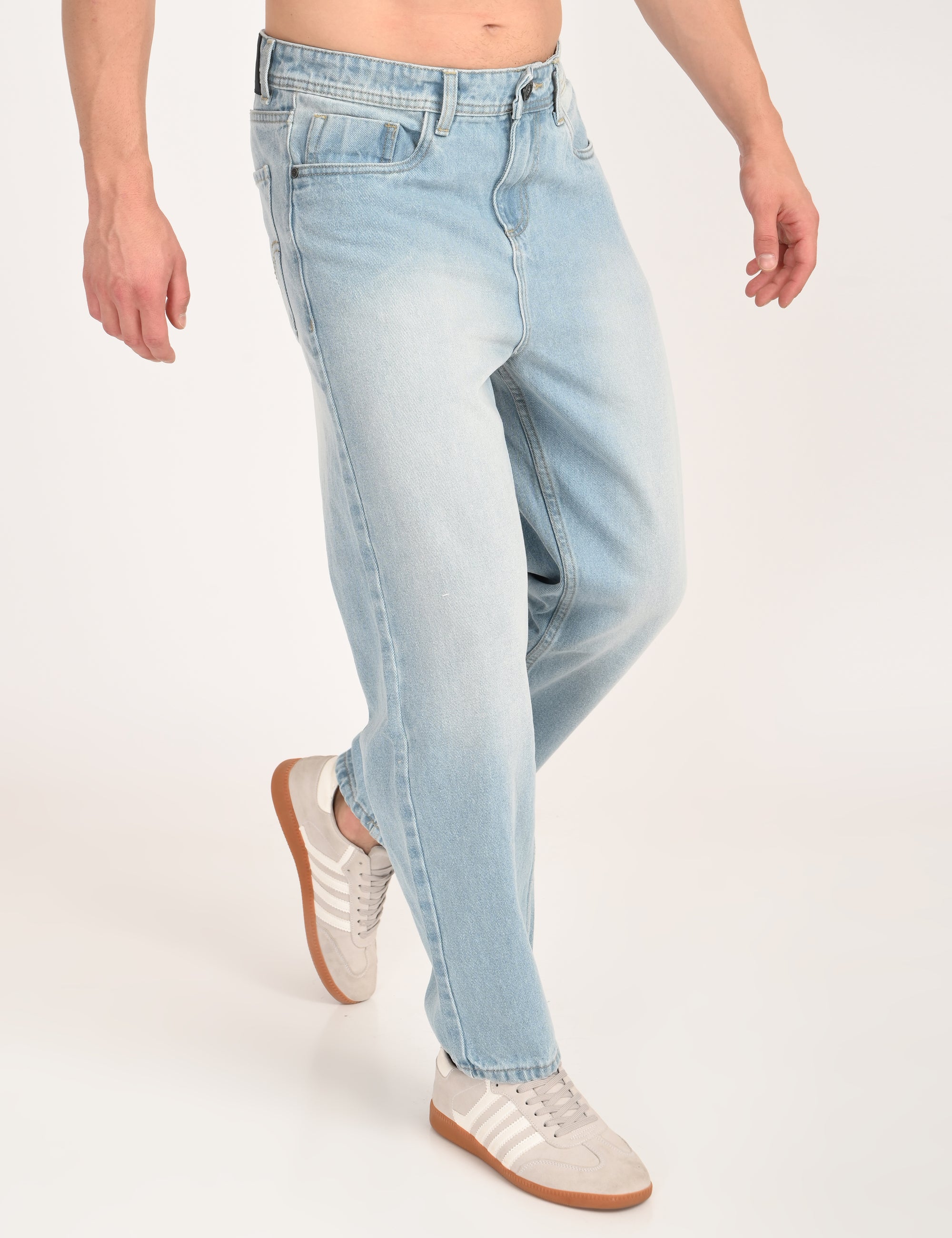 Straight Fit Ice Blue Denim Pants