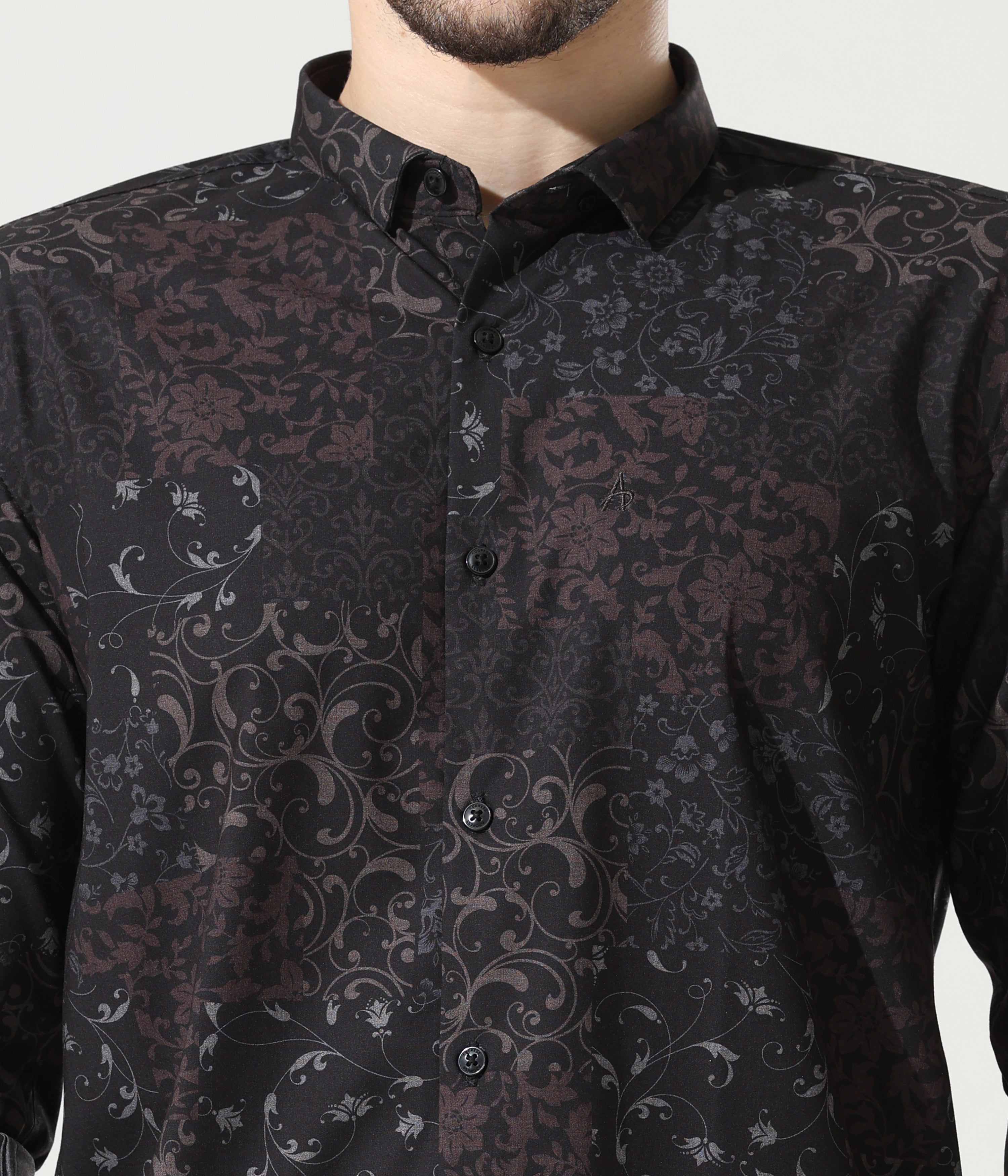 Cool Coffee Brown Printed Shirt