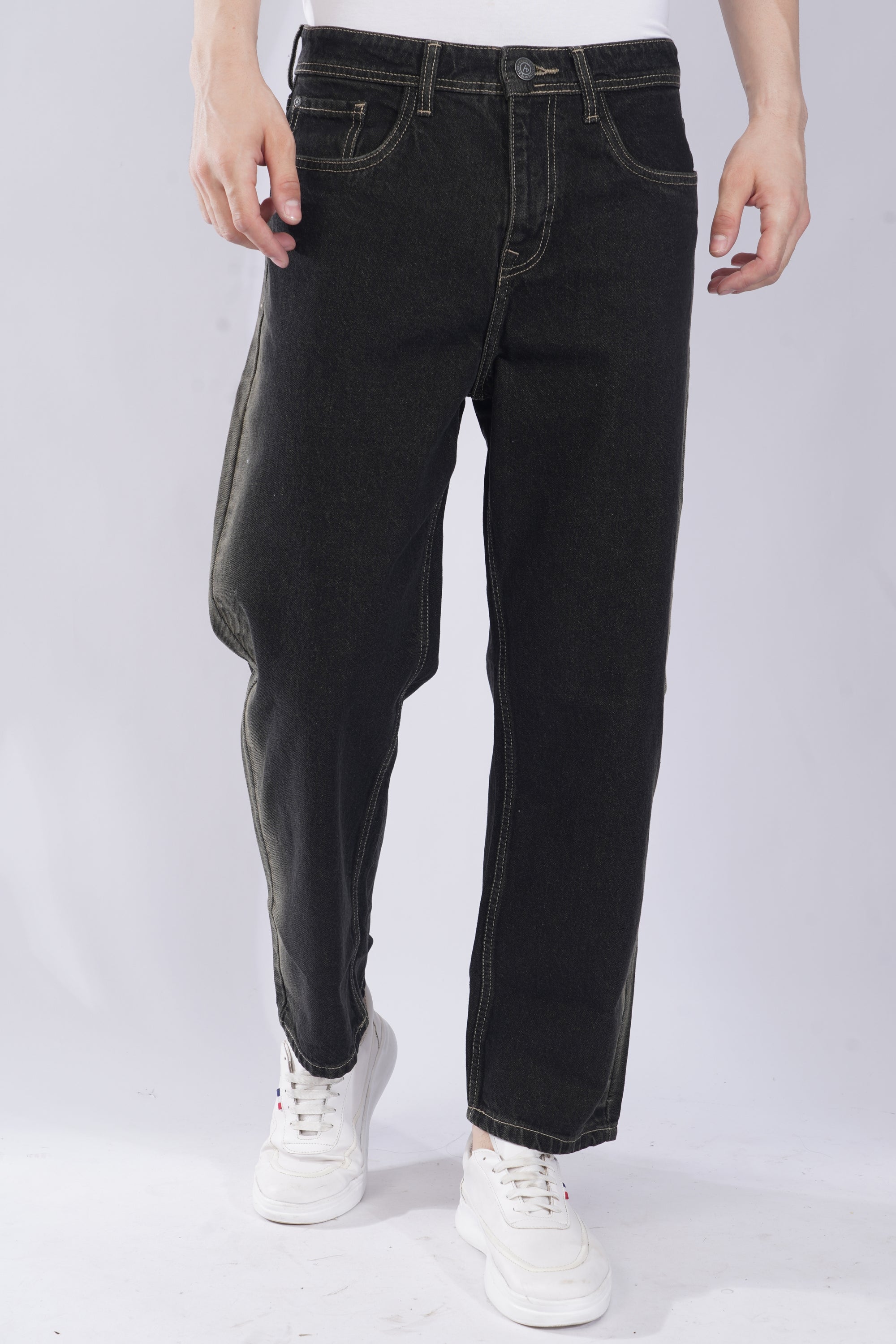 Dark Straight Fit Denim Pants