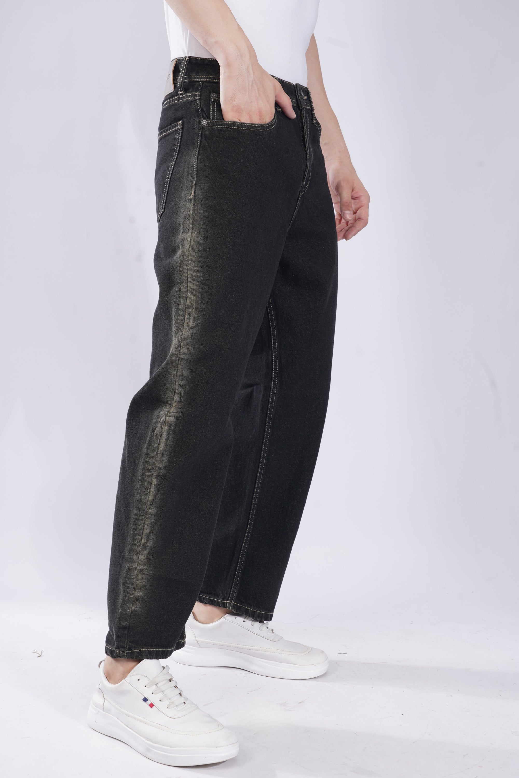 Dark Straight Fit Denim Pants