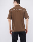 Half Sleeve Over Hanging Brown Printed Shirt