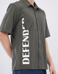 Half Sleeve Over Hanging Olive Shirt