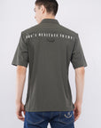 Half Sleeve Over Hanging Olive Shirt