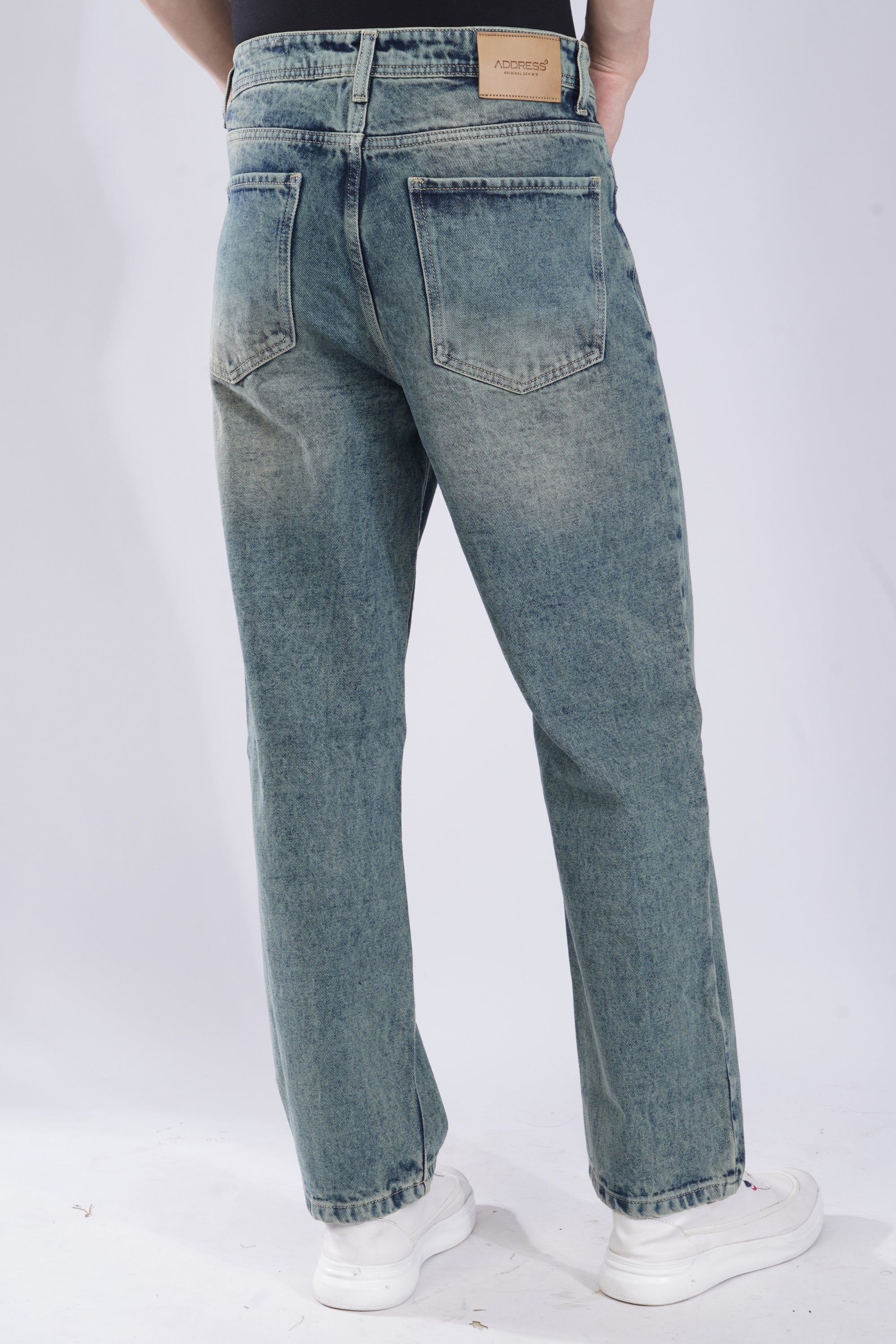 Straight Cut Deep Ocean Denim Pants