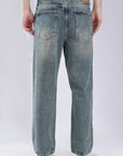 Straight Cut Deep Ocean Denim Pants