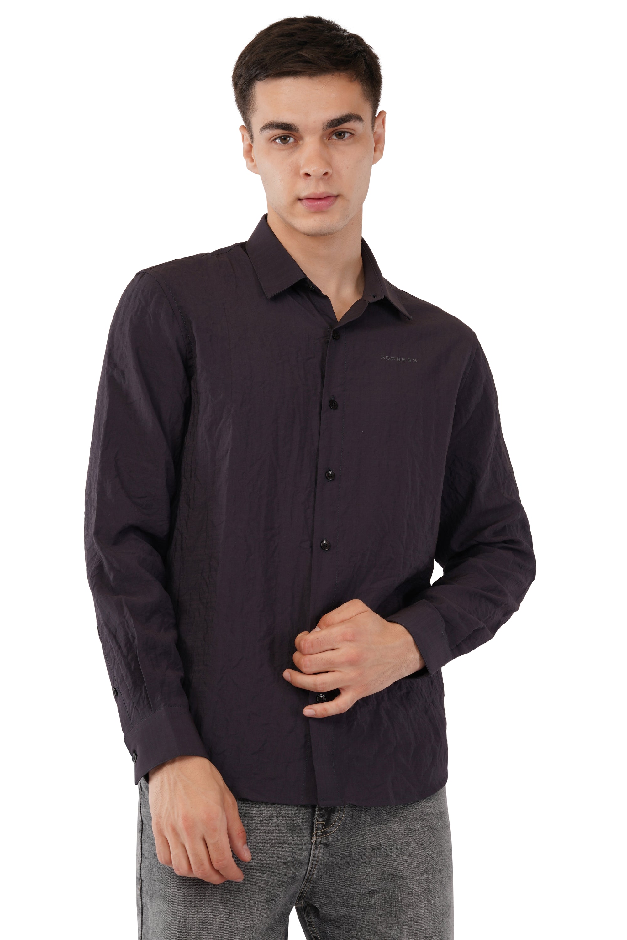 Relaxed Fit Charcol Full Sleeve Shirt
