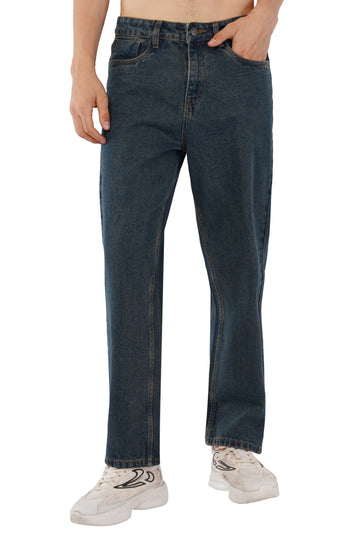 Straight Cut Deep Ocean Blue Denim Pants