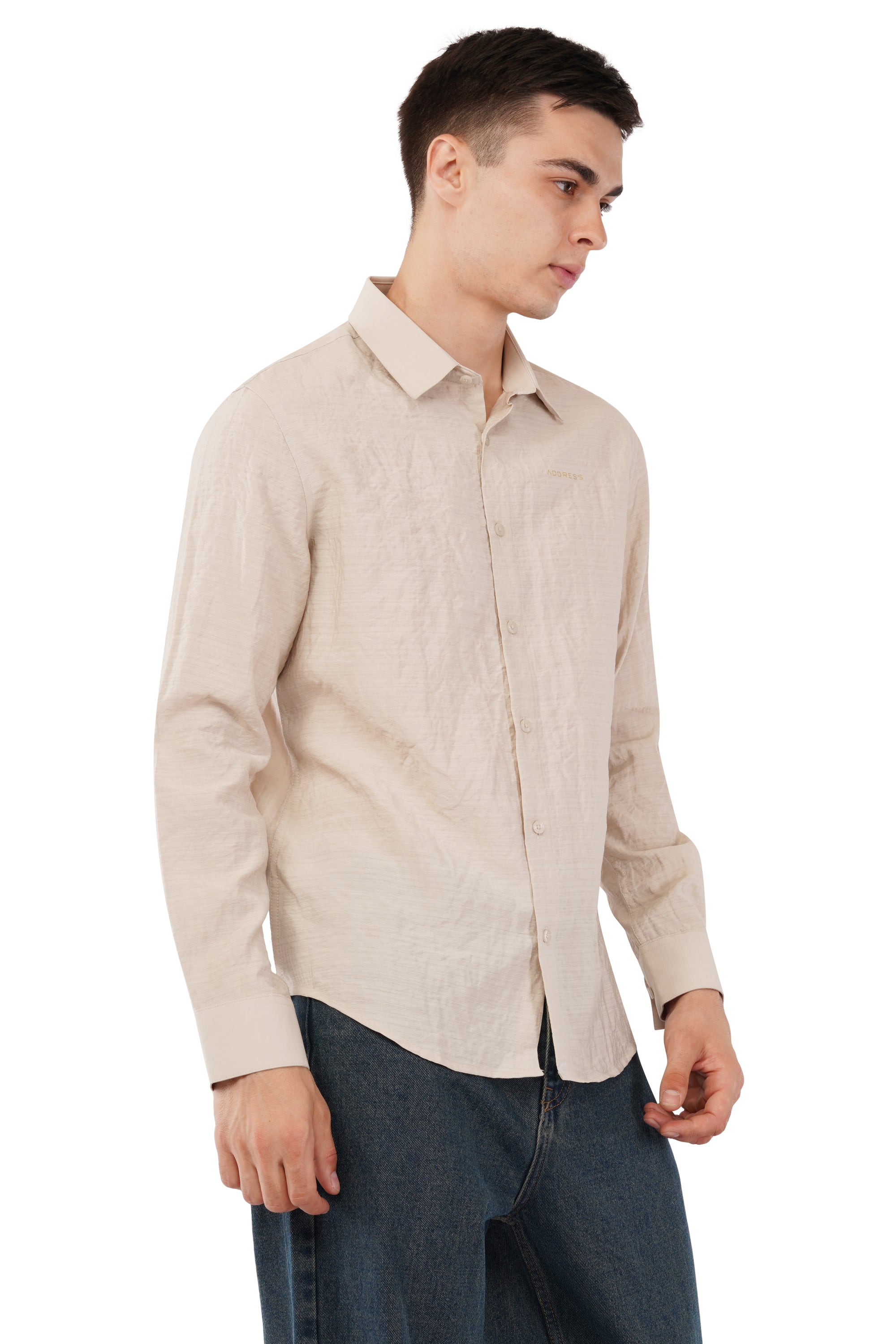 Relaxed Fit Off White Shirt