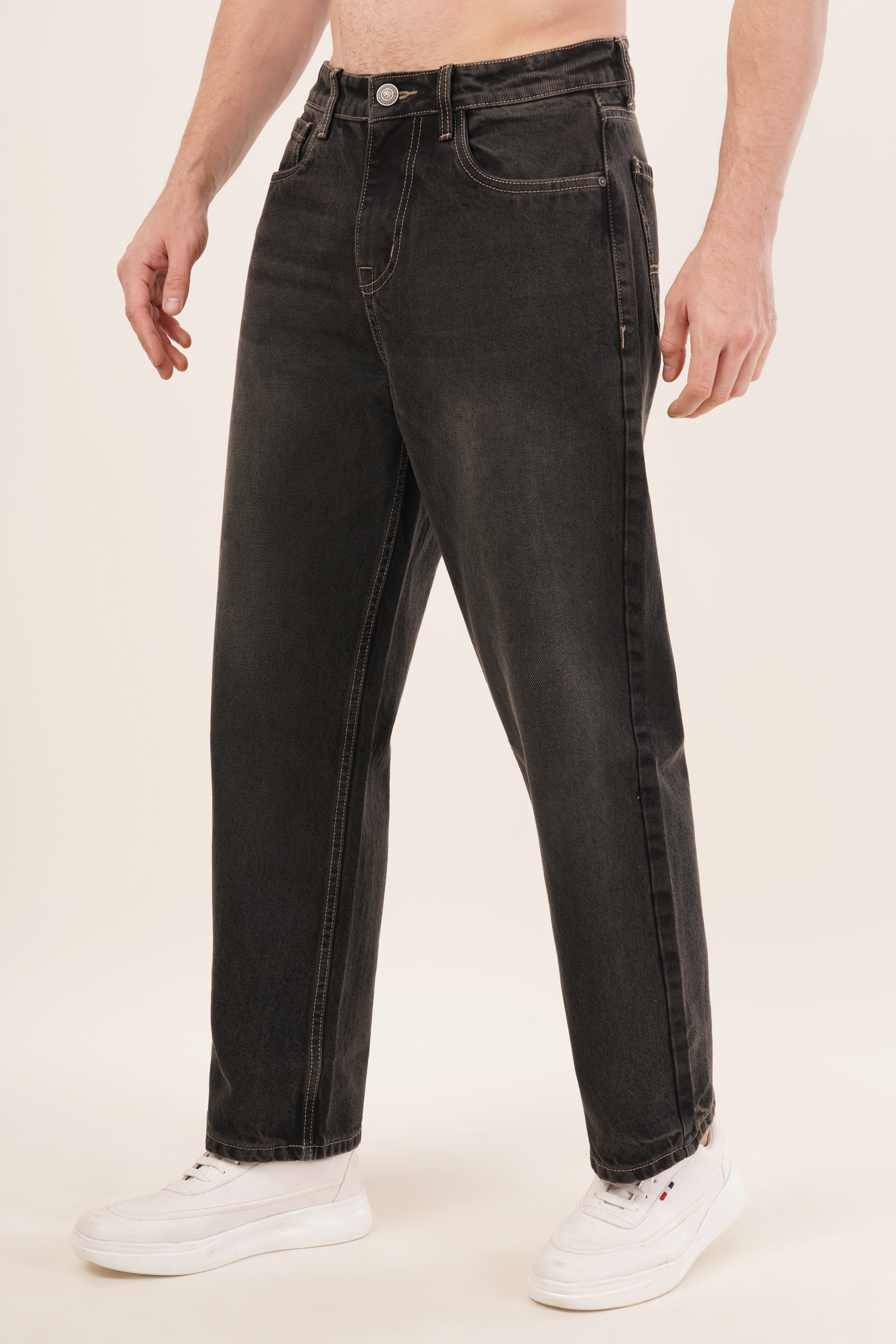 Straight Fit Vintage Black Denim Pants – Address Apparels