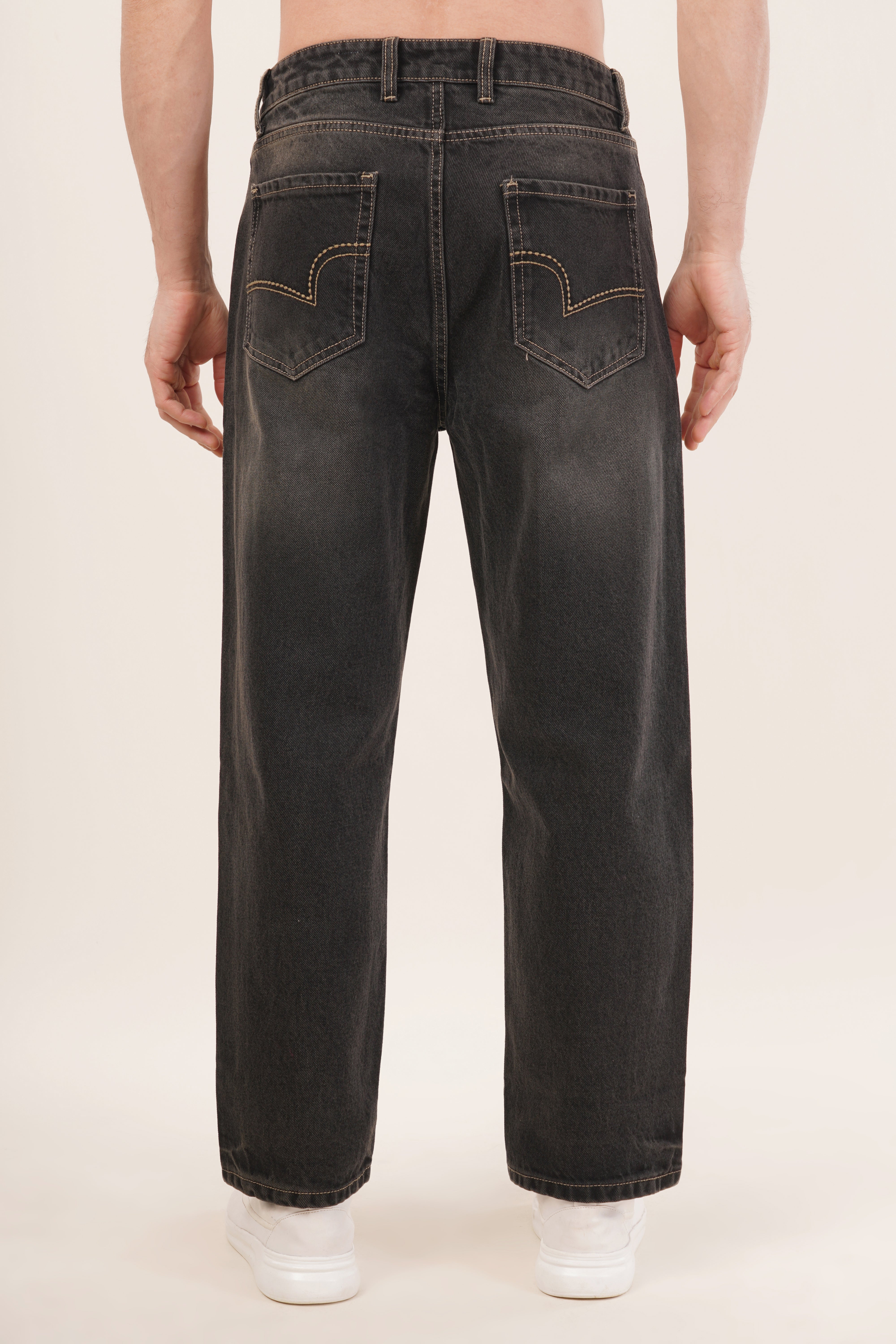 Straight Fit Vintage Black Denim Pants – Address Apparels