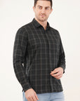 Slim Fit Dark Green Check Shirt