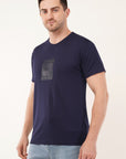 Half Sleeve Regular Fit Navy Blue T-Shirt