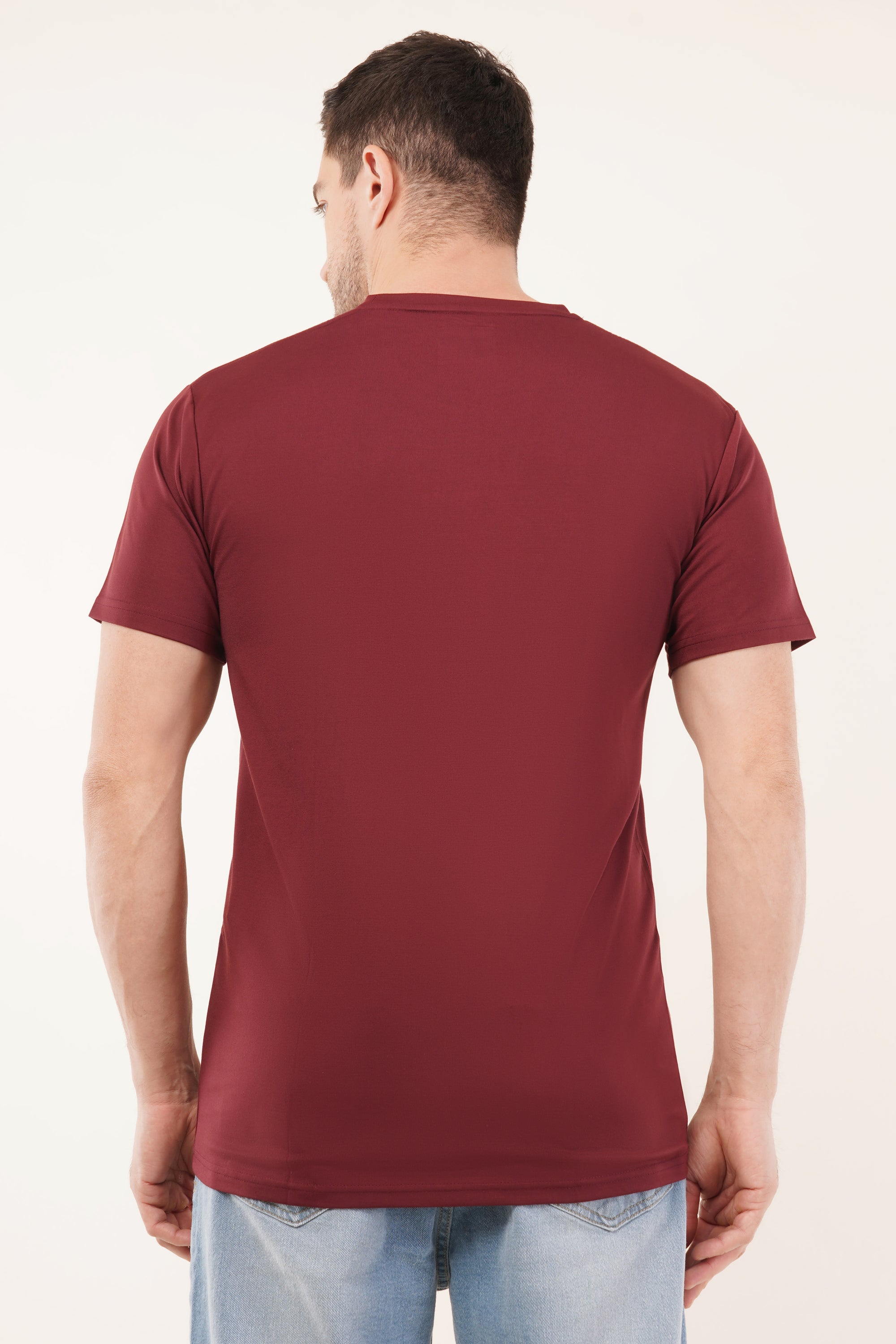 Half Sleeve Regular Fit Maroon T-Shirt