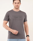 Half Sleeve Regular Fit Gray T-Shirt