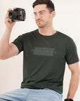 Half Sleeve Regular Fit Bottle Green T-Shirt