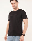 Half Sleeve Regular Fit Black T-Shirt