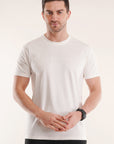 White Half Sleeve Regular Fit T-Shirt