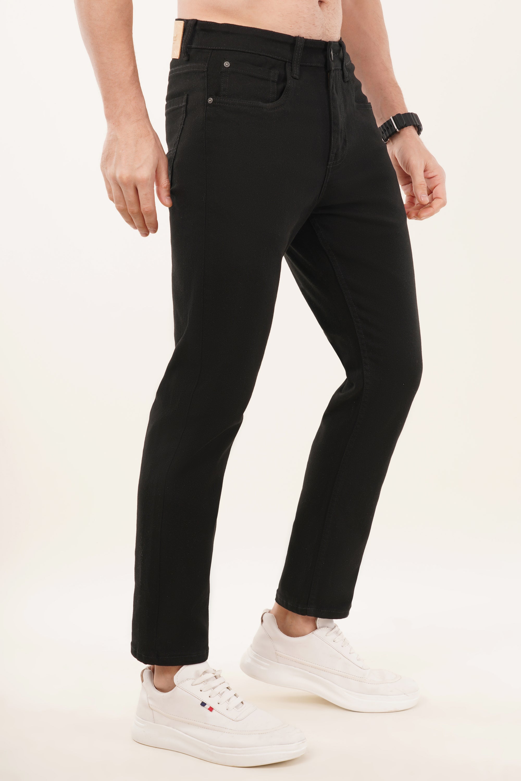 Comfort Fit Black Denim Pants
