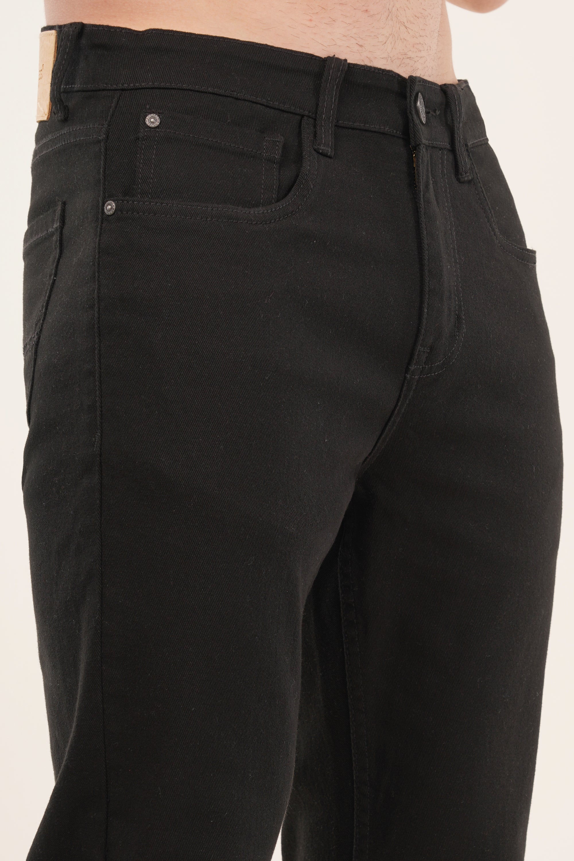 Comfort Fit Black Denim Pants