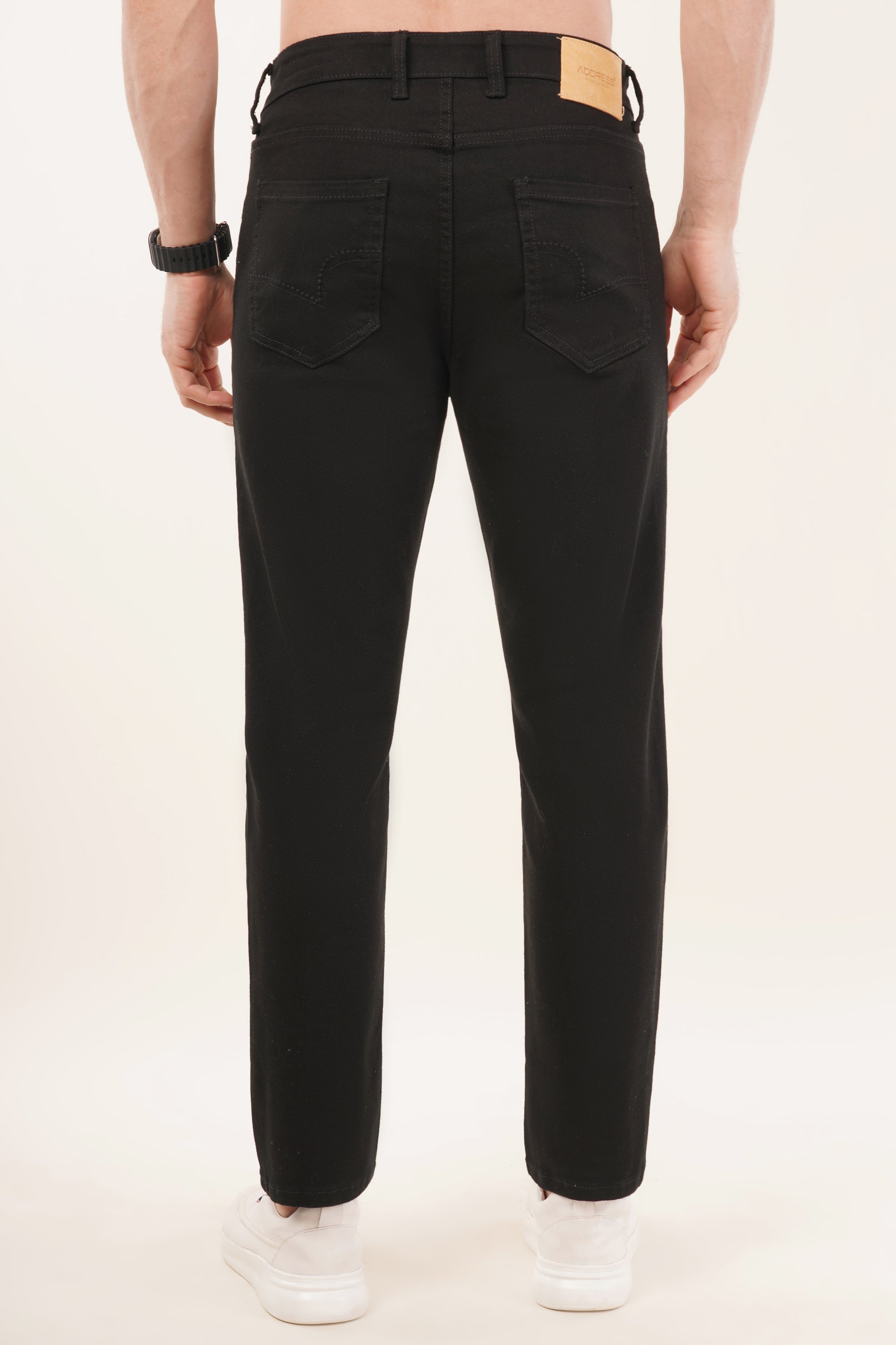 Comfort Fit Black Denim Pants