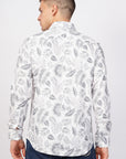 Tapered Fit Printed White Shirt